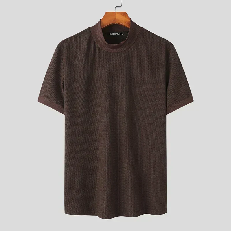 Octave | T-shirt blanc à col montant pour hommes