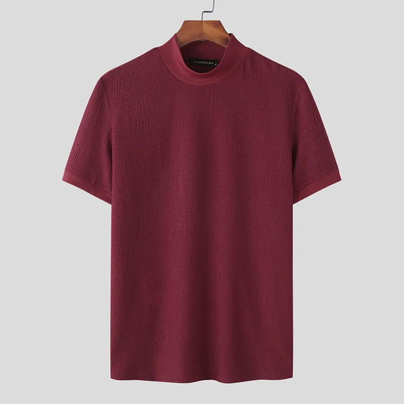 Octave | T-shirt blanc à col montant pour hommes