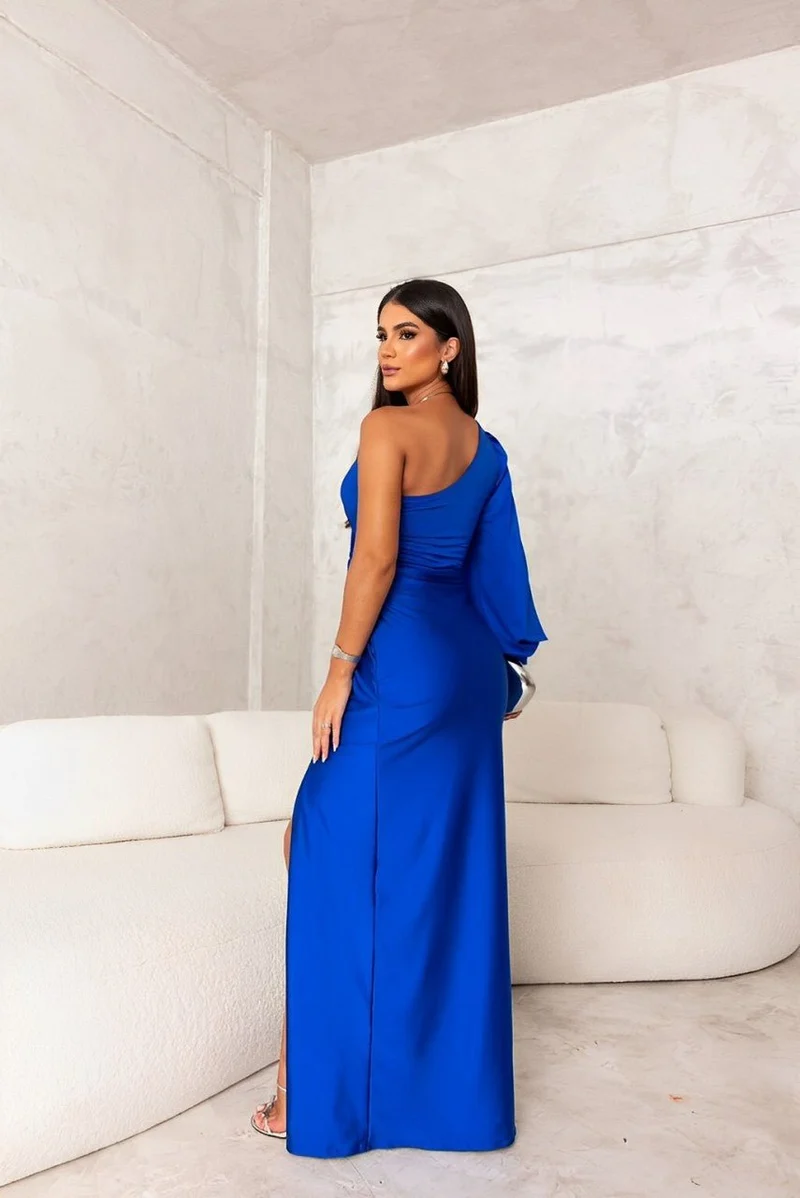 Robe Longue Asymétrique à Épaule Dénudée pour Femmes