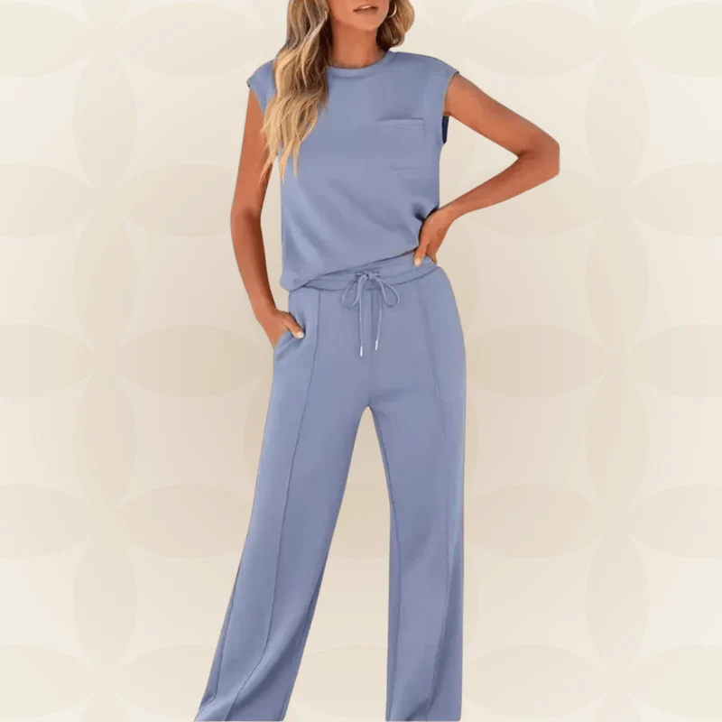 Ensemble Décontracté Haut Sans Manches et Pantalon pour Femmes