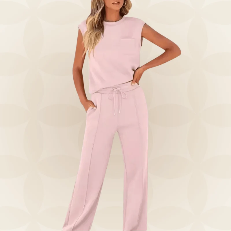 Ensemble Décontracté Haut Sans Manches et Pantalon pour Femmes