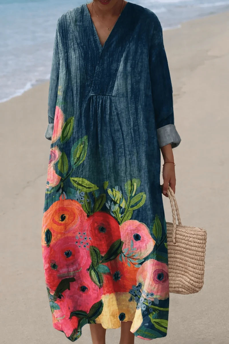 Robe Maxi à Imprimé Floral pour Femmes