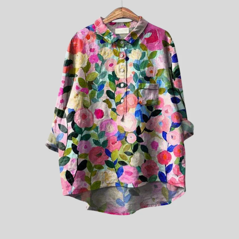 Chemise Longue Imprimée à Manches Longues pour Femmes