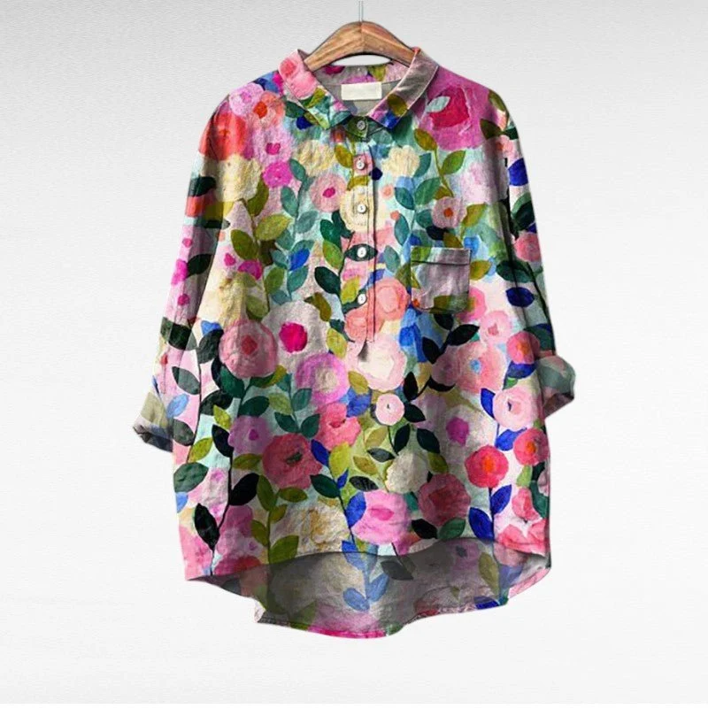 Chemise Longue Imprimée à Manches Longues pour Femmes