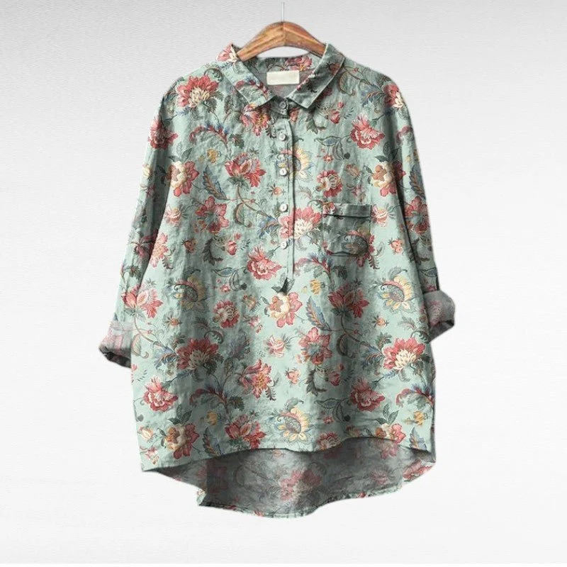 Chemise Longue Imprimée à Manches Longues pour Femmes