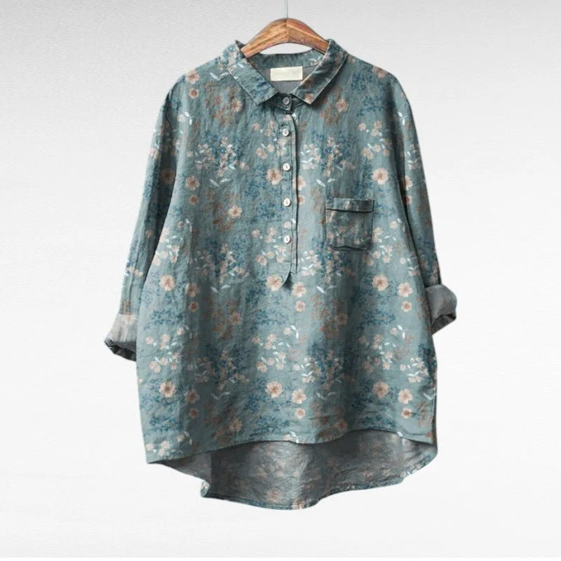 Chemise Longue Imprimée à Manches Longues pour Femmes