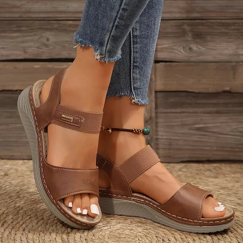 Sandales confort en simili cuir pour femmes