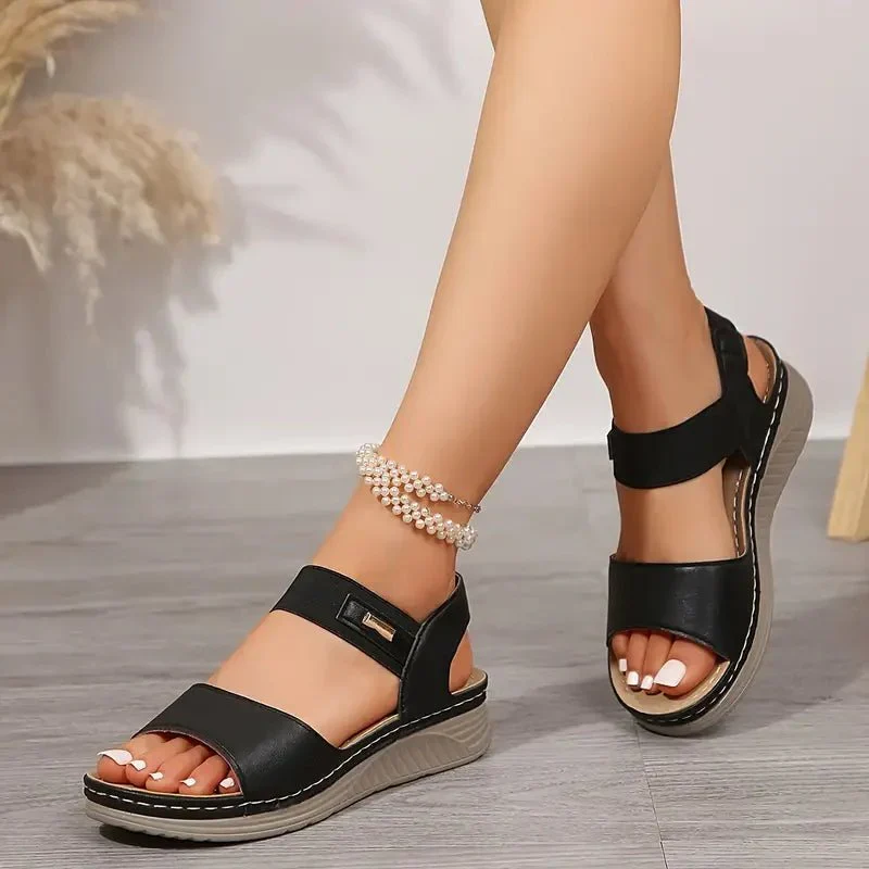 Sandales confort en simili cuir pour femmes