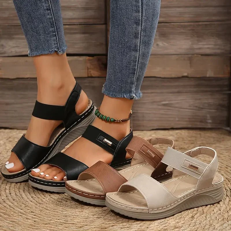 Sandales confort en simili cuir pour femmes
