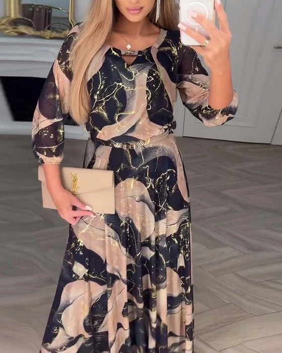 Robe Longue à Imprimé pour Femmes