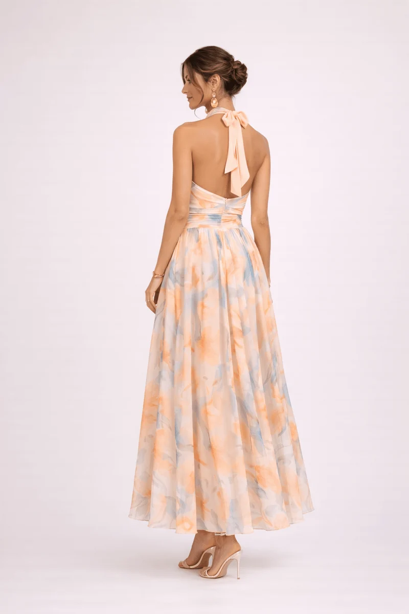 Robe Halter Imprimée pour Femmes
