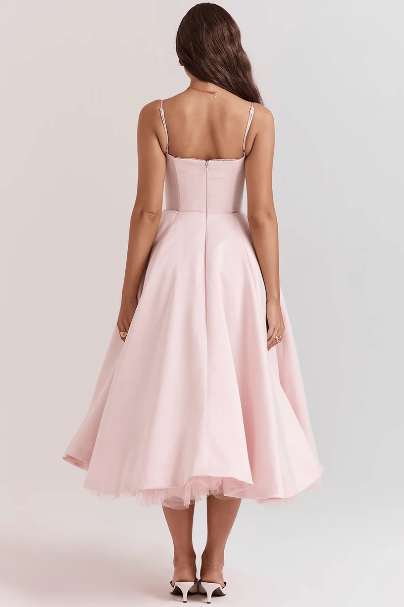 Robe Midi en Satin pour Femmes