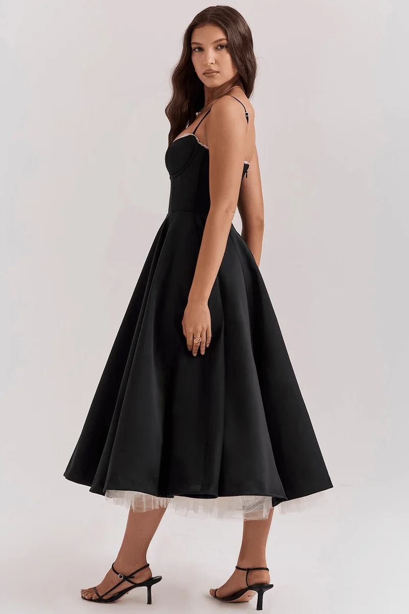Robe Midi en Satin pour Femmes