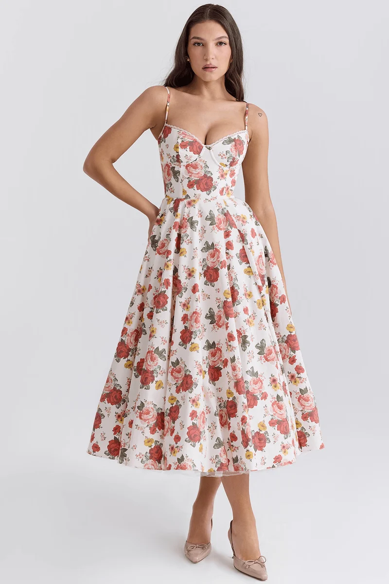 Robe Midi en Satin pour Femmes