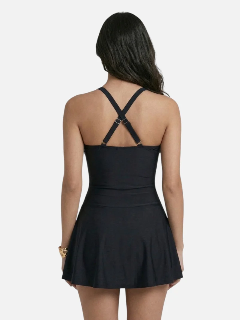 Maillot de Bain Une Pièce avec Jupette pour Femmes