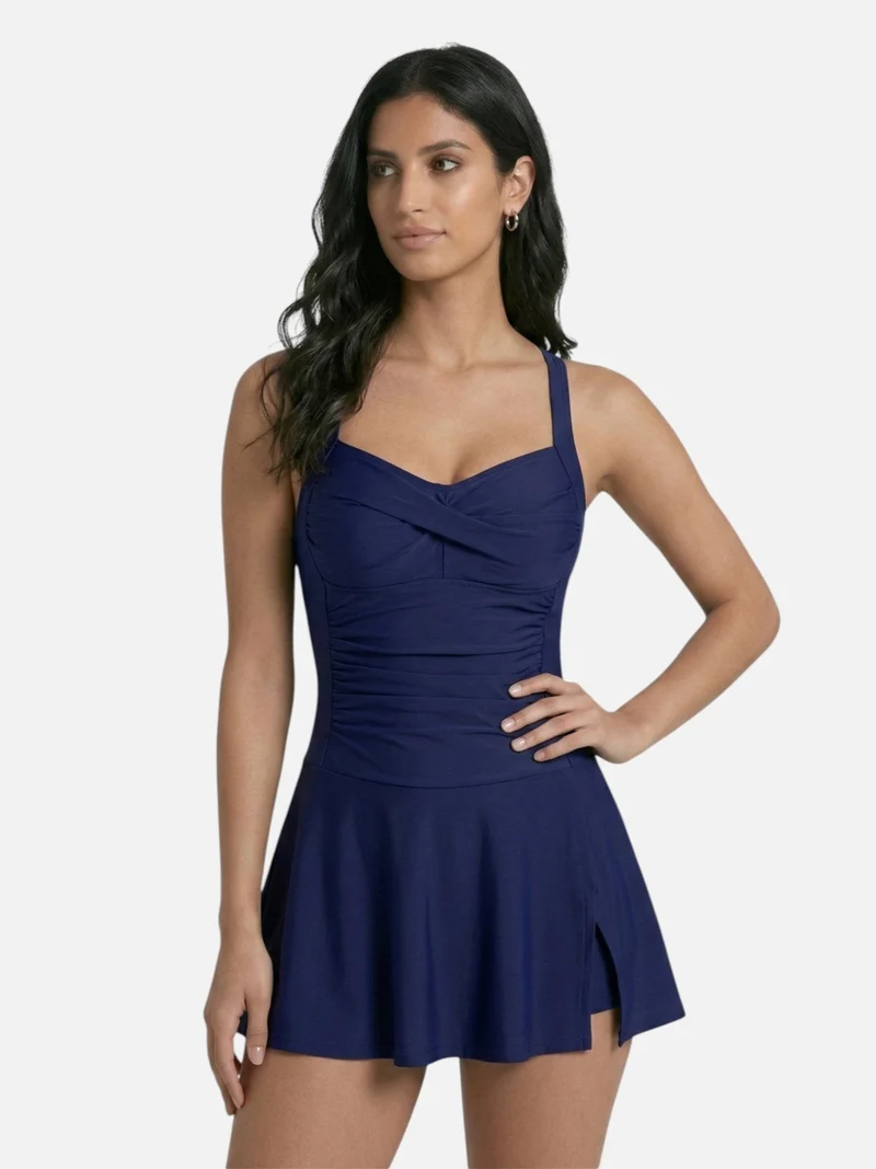 Maillot de Bain Une Pièce avec Jupette pour Femmes