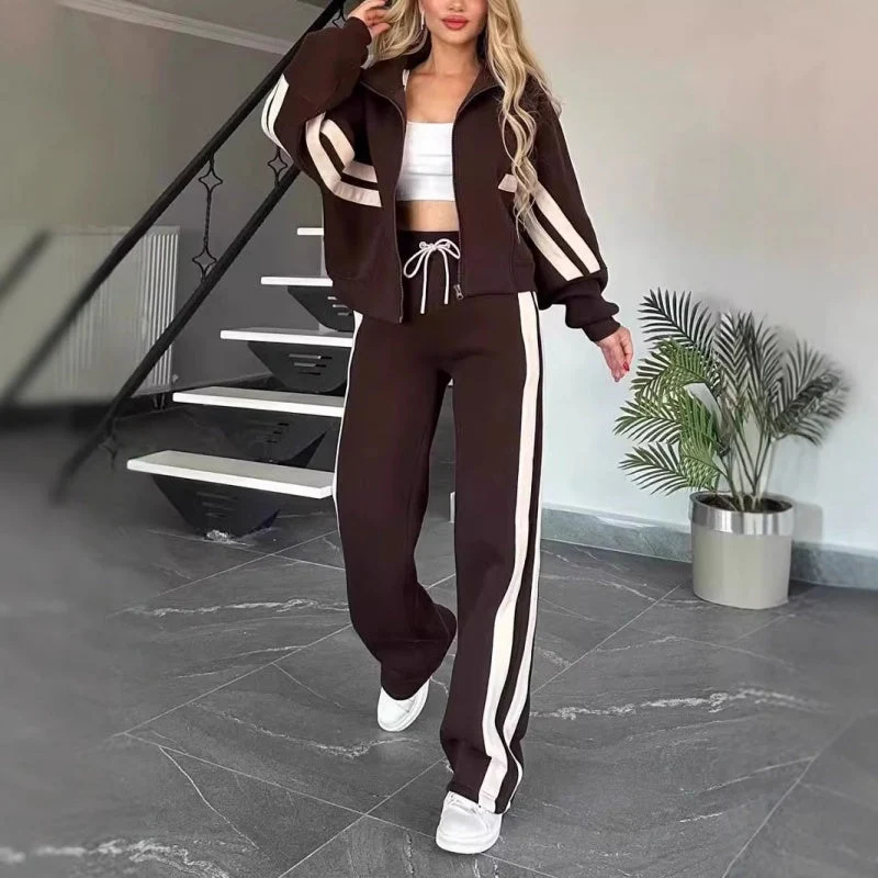 Ensemble Jogging Femme 2 Pièces avec Veste et Pantalon