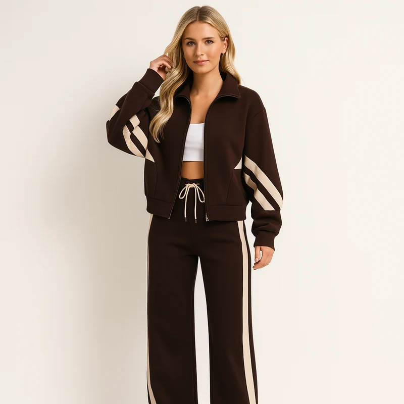 Ensemble Jogging Femme 2 Pièces avec Veste et Pantalon