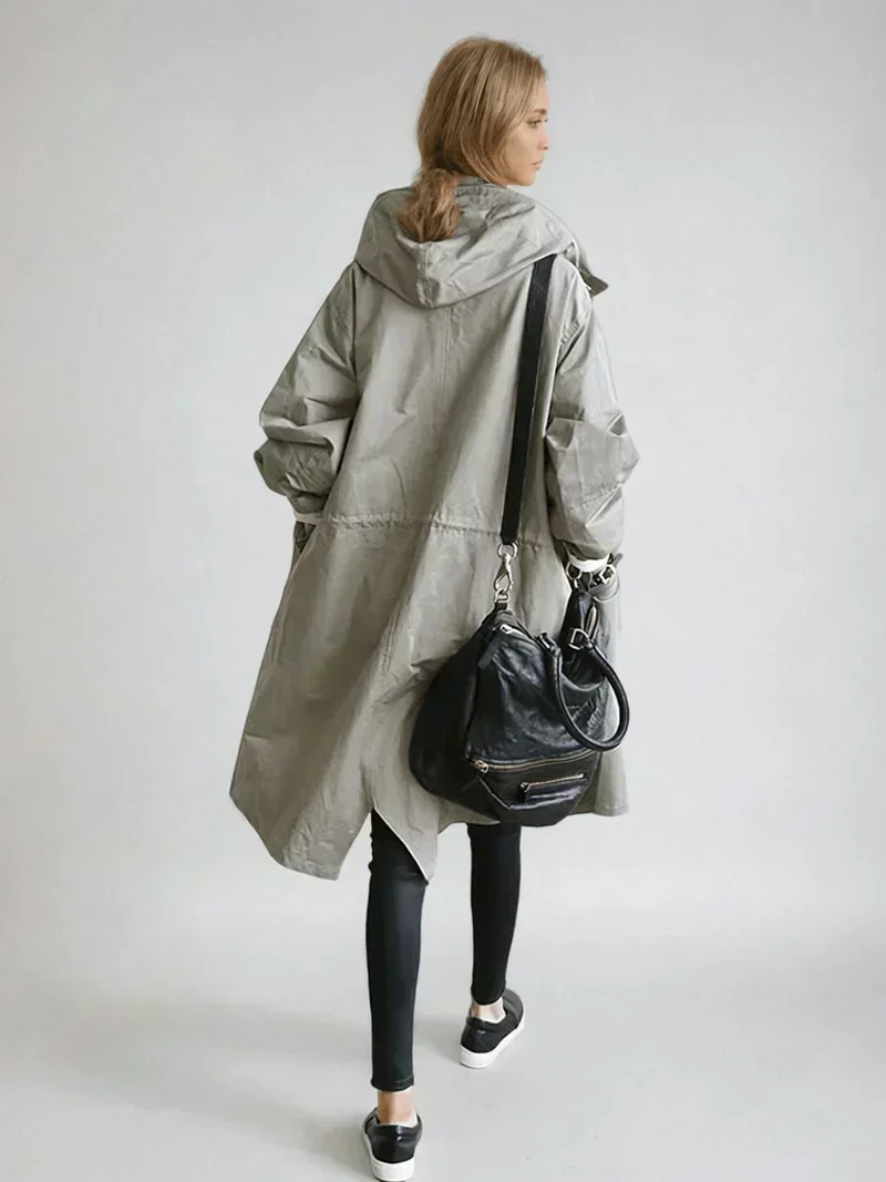 Imperméable Femme à Capuche Ceinturé