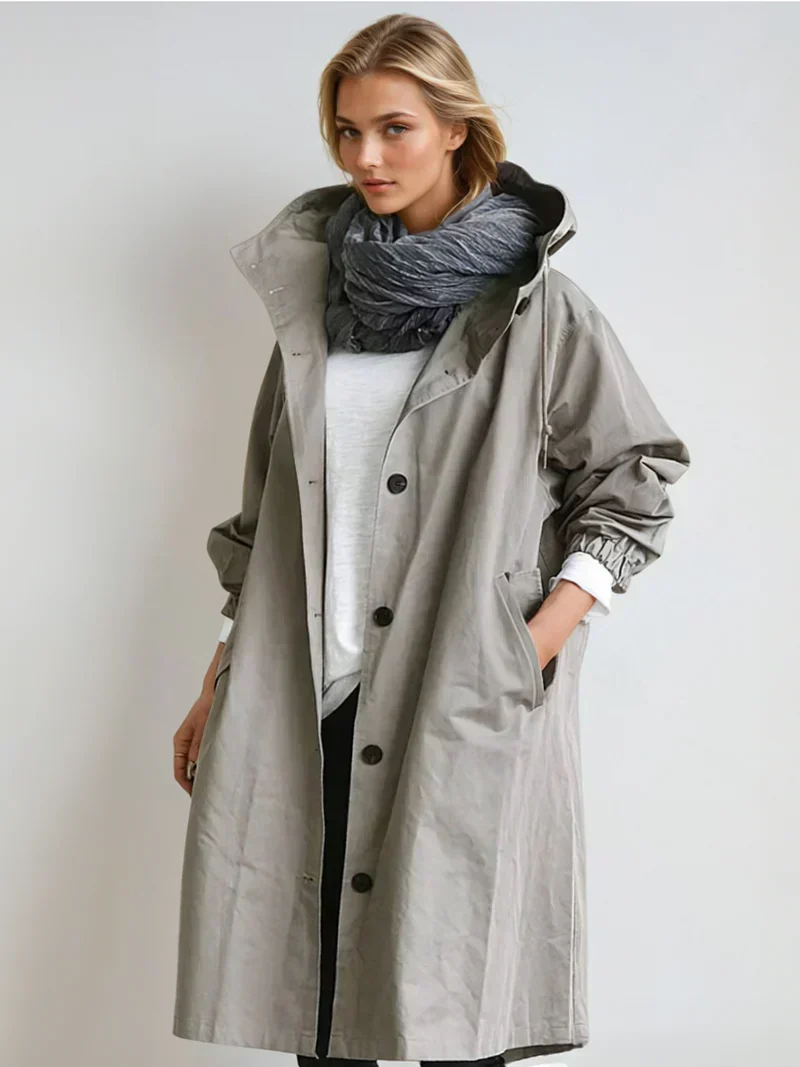 Imperméable Femme à Capuche Ceinturé