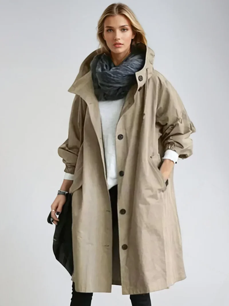 Imperméable Femme à Capuche Ceinturé