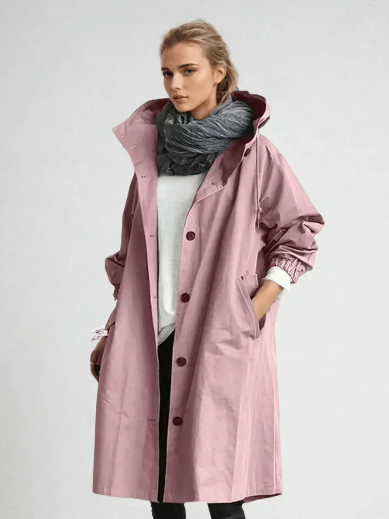Imperméable Femme à Capuche Ceinturé