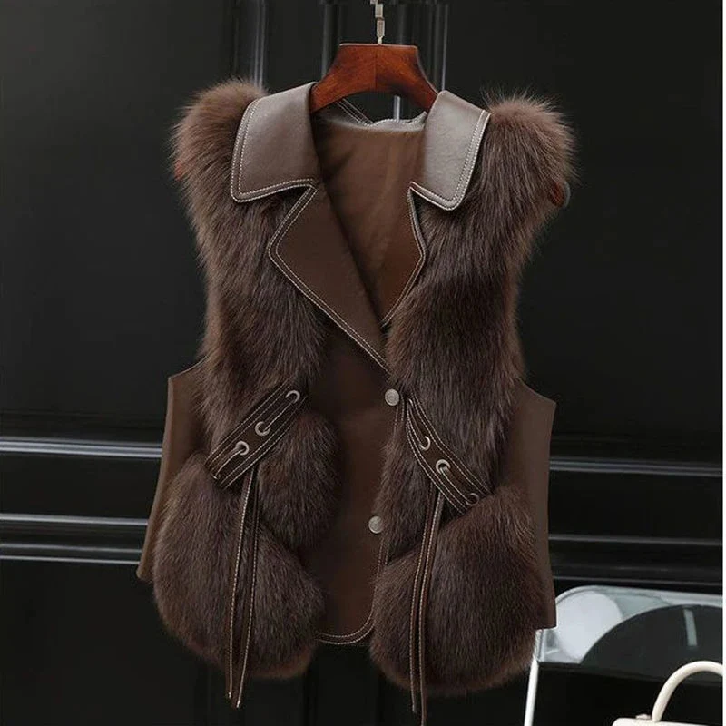 Gilet Femme en Fausse Fourrure