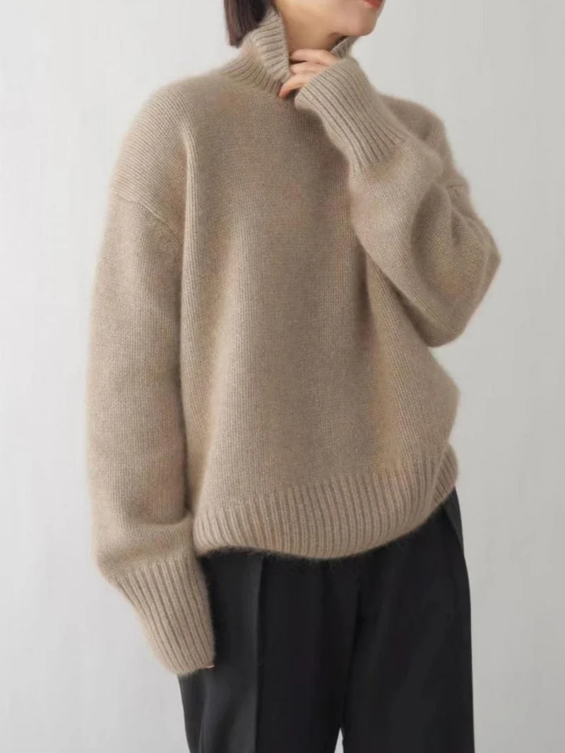 Pull Col Roulé Femme en Cachemire