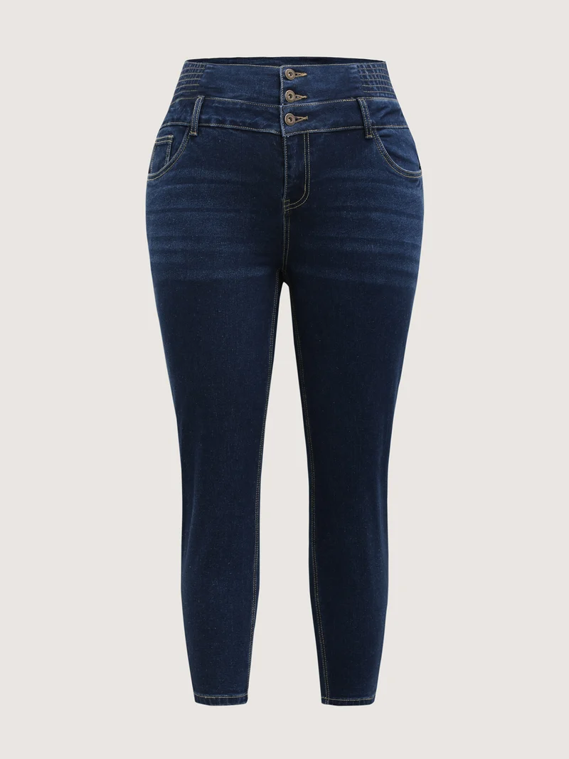 Waist-Cinching Sculpted Skinny-Fit Jeans