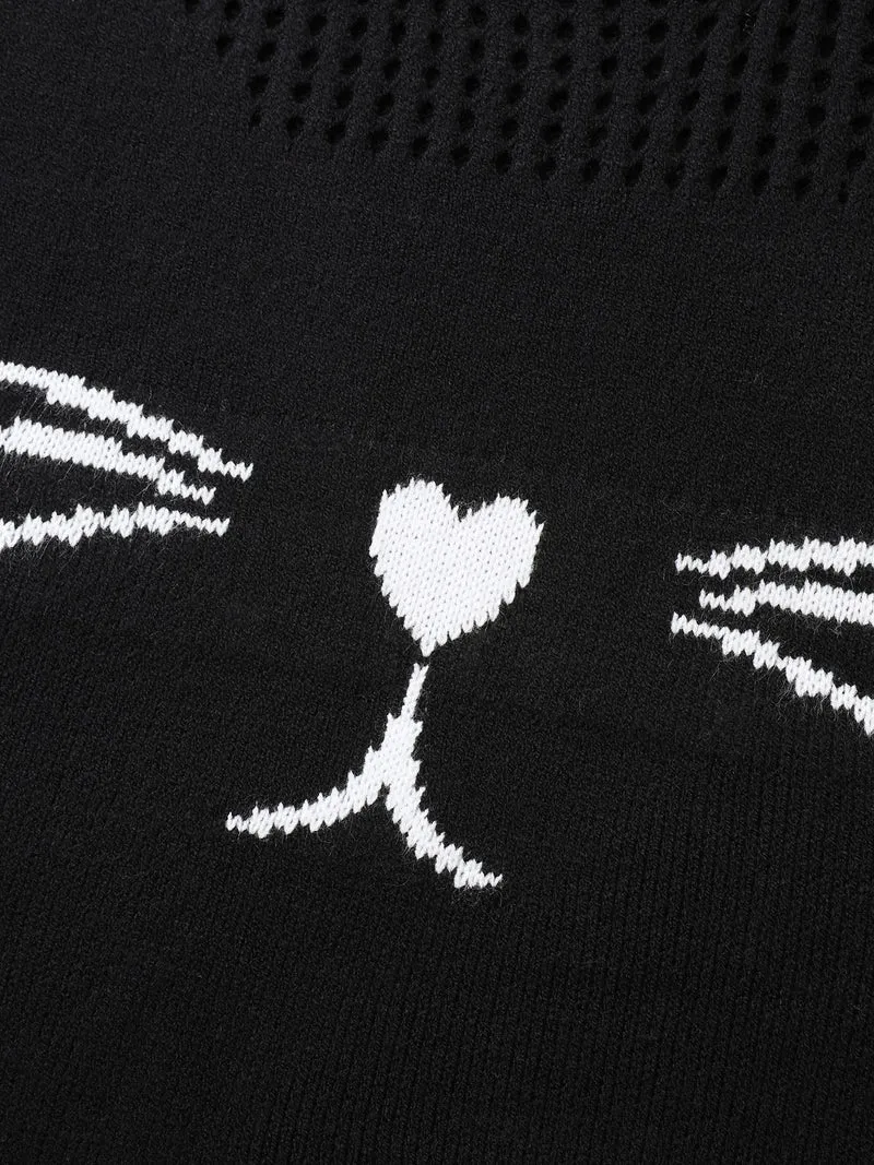 Jacquard Cut-Out Solid Pullover