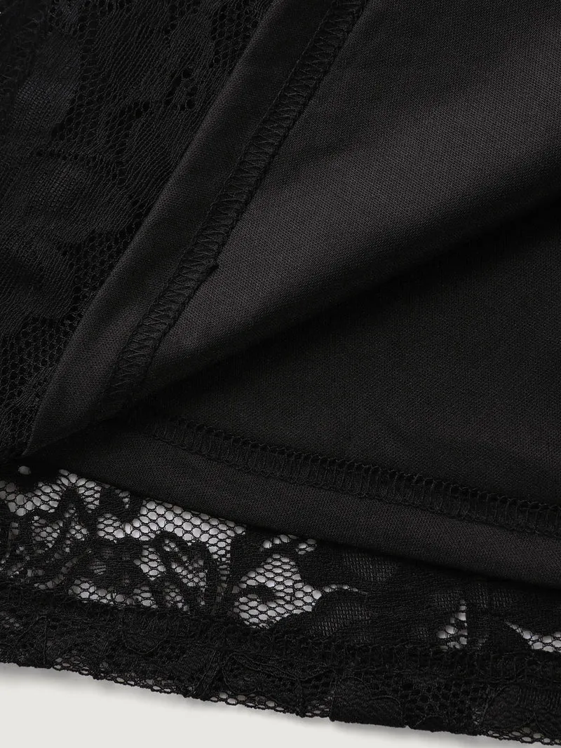 Floral Lace Metal Detail Midi Dress