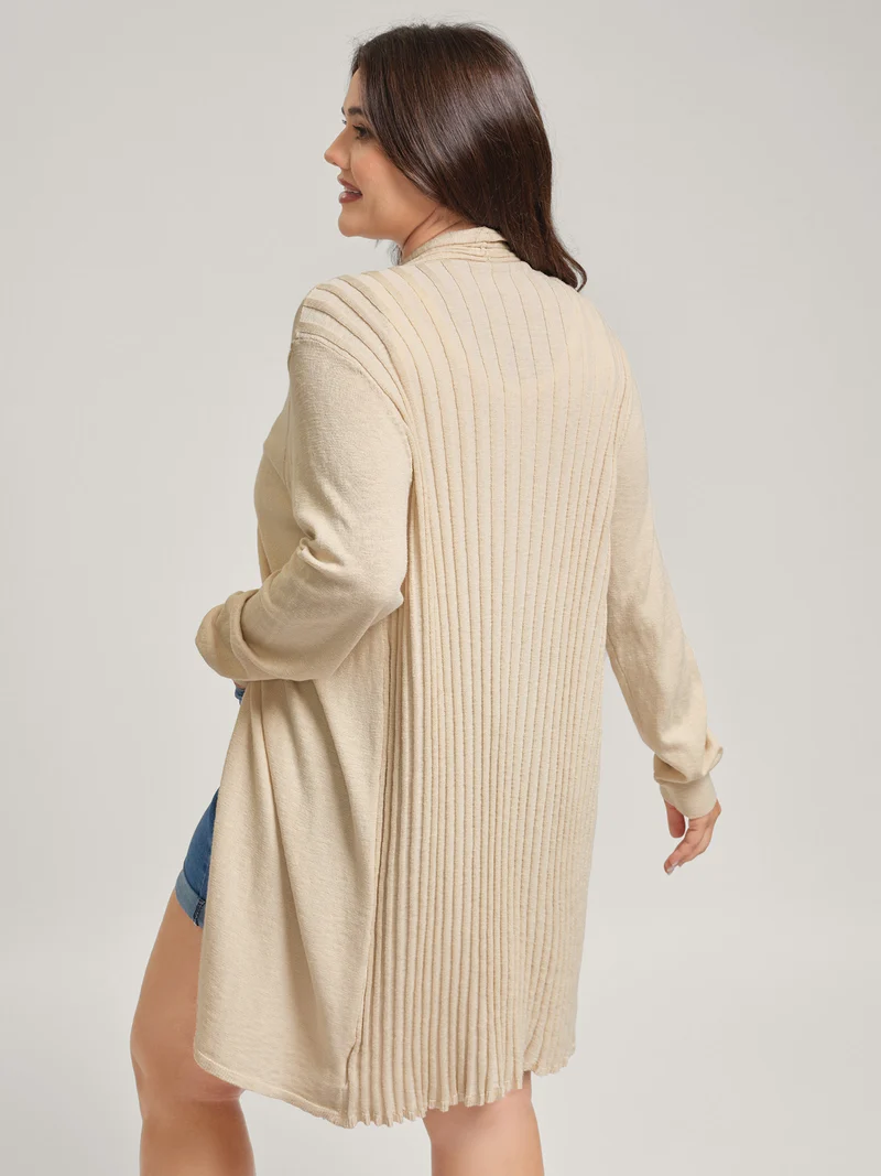 Supersoft Lapel Collar Textured Knit Cardigan