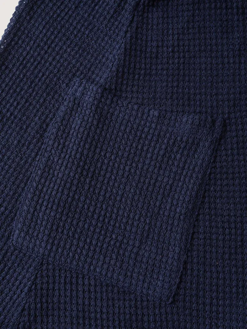 Waffle Textured Arc Hem Jacket