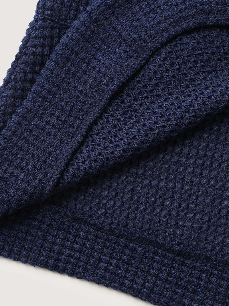 Waffle Textured Arc Hem Jacket