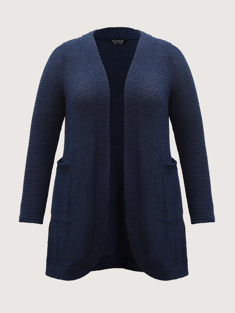 Waffle Textured Arc Hem Jacket