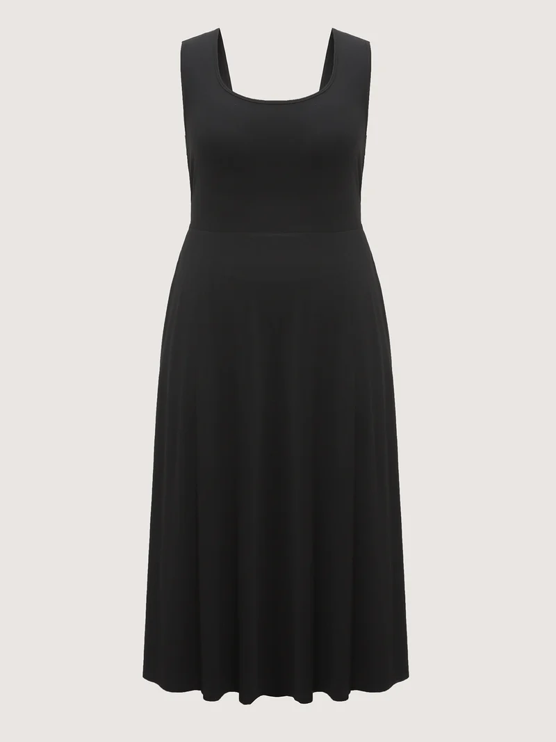 Sheer Back-Tie Plunging Neck Midi Dress