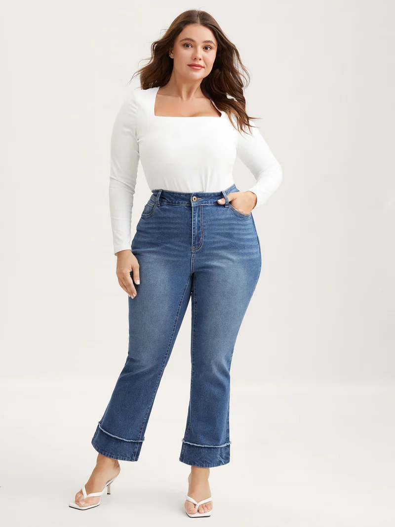 Vintage Raw Hem Bootcut Jeans