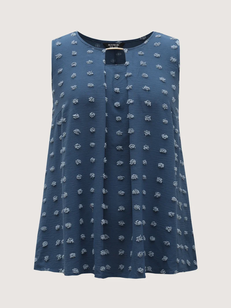 Textured Dots Metal Detail Tank Top