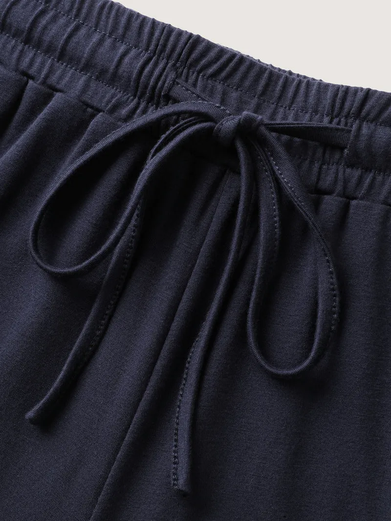 Stretchy Contrast Hem Straight Leg Lounge Pants