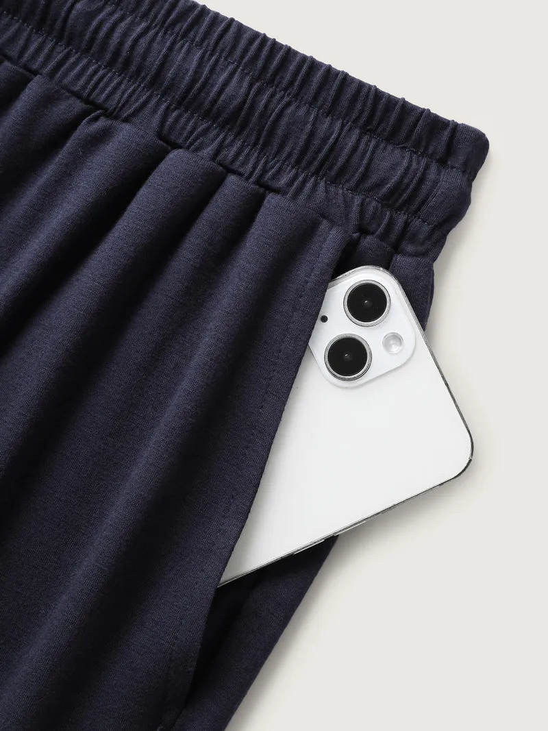 Stretchy Contrast Hem Straight Leg Lounge Pants