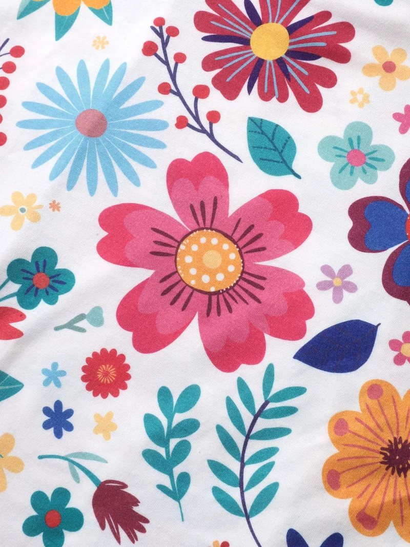 Floral Waist-Defining Pockets Knit Midi Dress