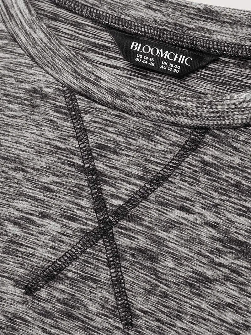 Stretchy Heather Textured Solid T-Shirt