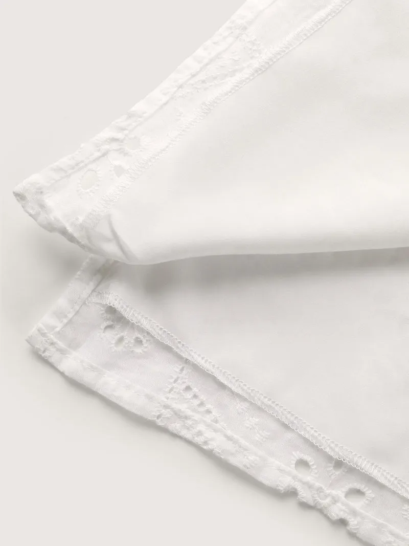 Cotton Eyelet Embroidery V-Neck Blouse