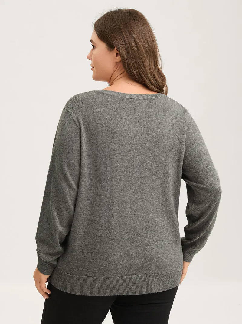 Supersoft Button Round Neck Lightweight Cardigan