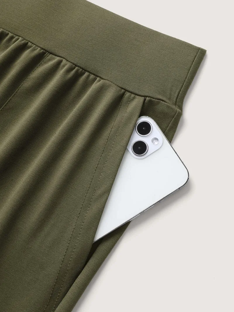 Stretchy Adjustable Cuffs Wide-Leg Pants