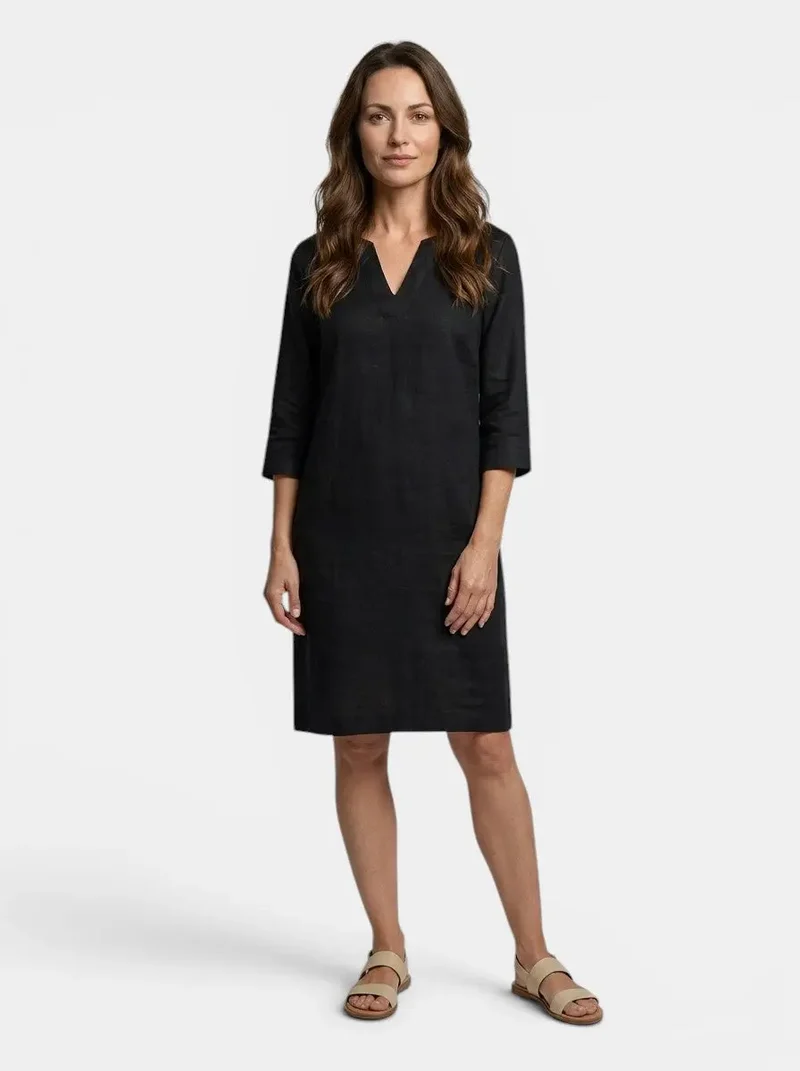 Women's Flowing Summer Dress | Elegant V-Neck Layered Design