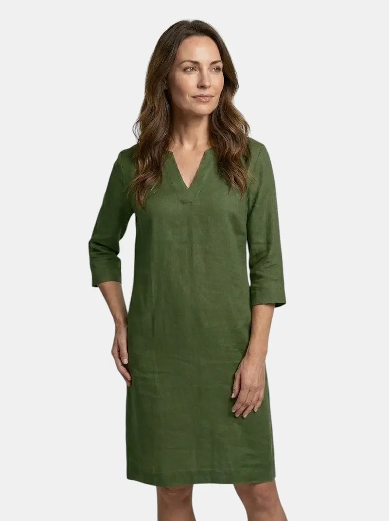 Women's Flowing Summer Dress | Elegant V-Neck Layered Design