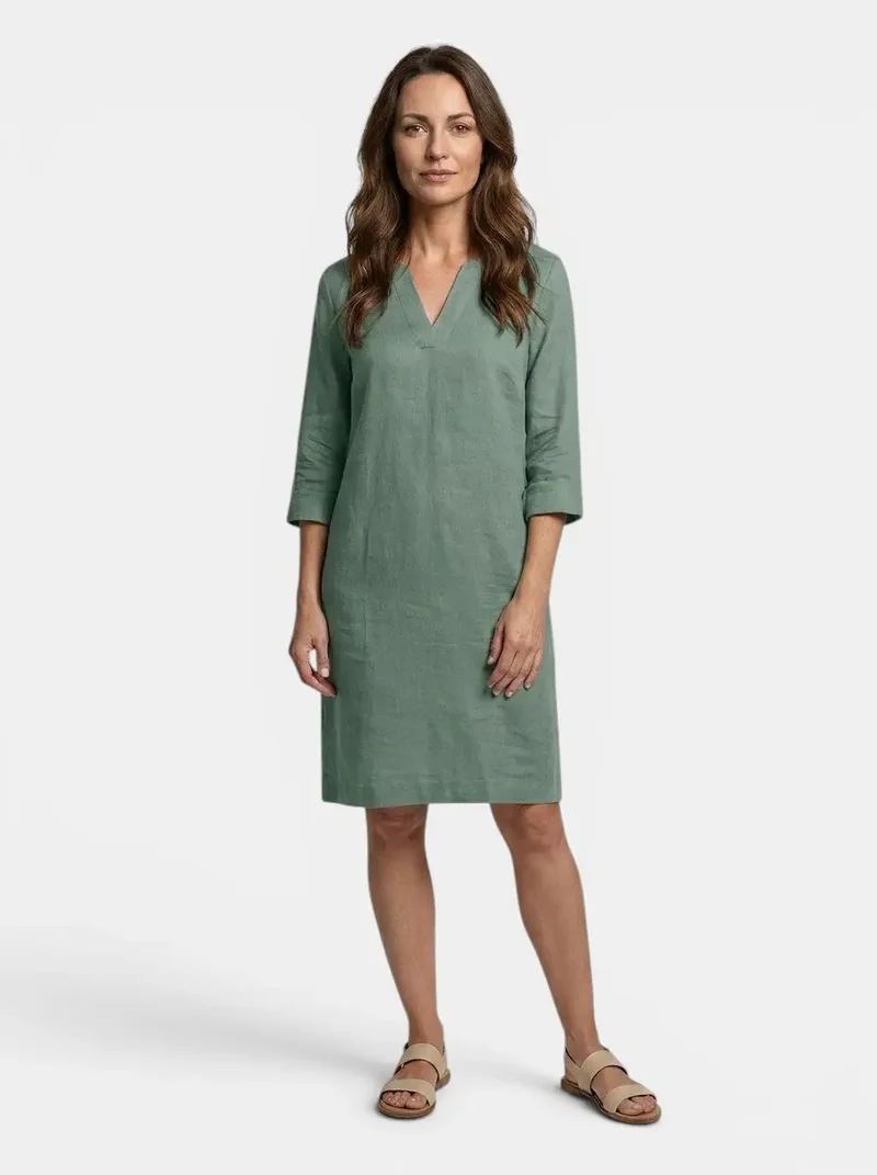Women's Flowing Summer Dress | Elegant V-Neck Layered Design