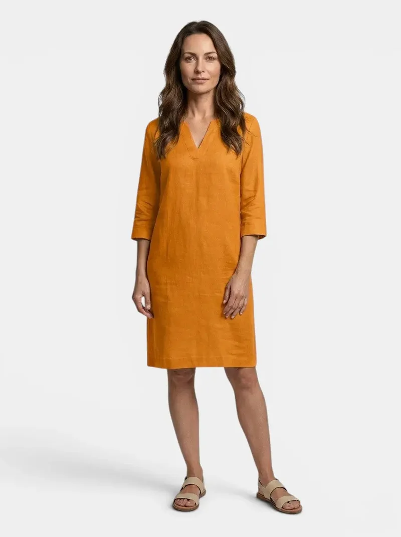 Women's Flowing Summer Dress | Elegant V-Neck Layered Design