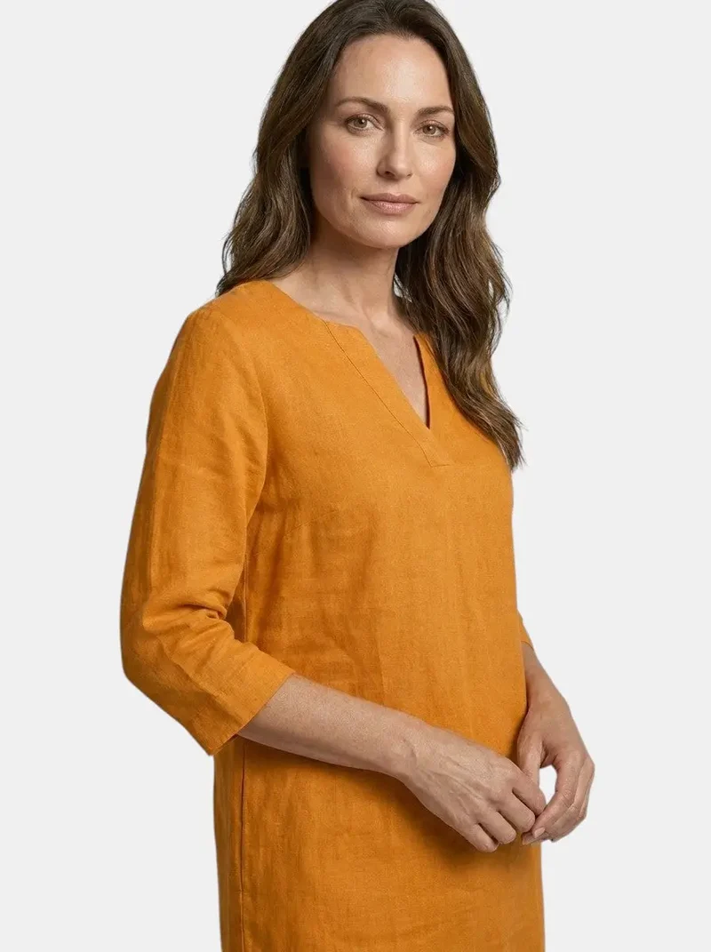 Women's Flowing Summer Dress | Elegant V-Neck Layered Design